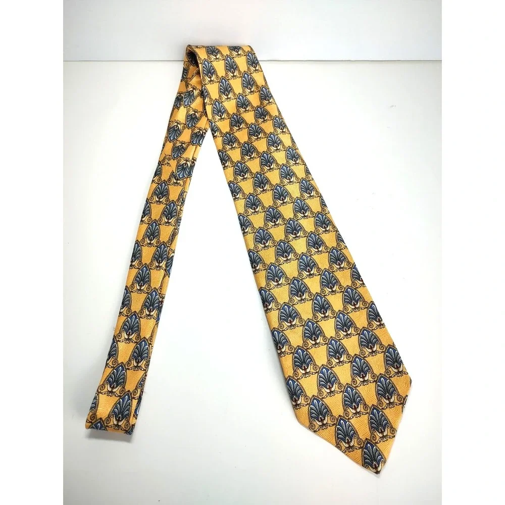 Robert Talbott Studio Men's Tie 100%‎ Silk Necktie USA Designer Gold
